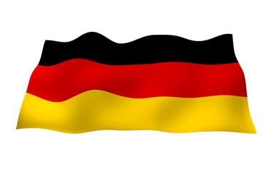 Flag of Germany. Wide format 3D illustration. State symbol of the Federal Republic of Germany. 3D rendering