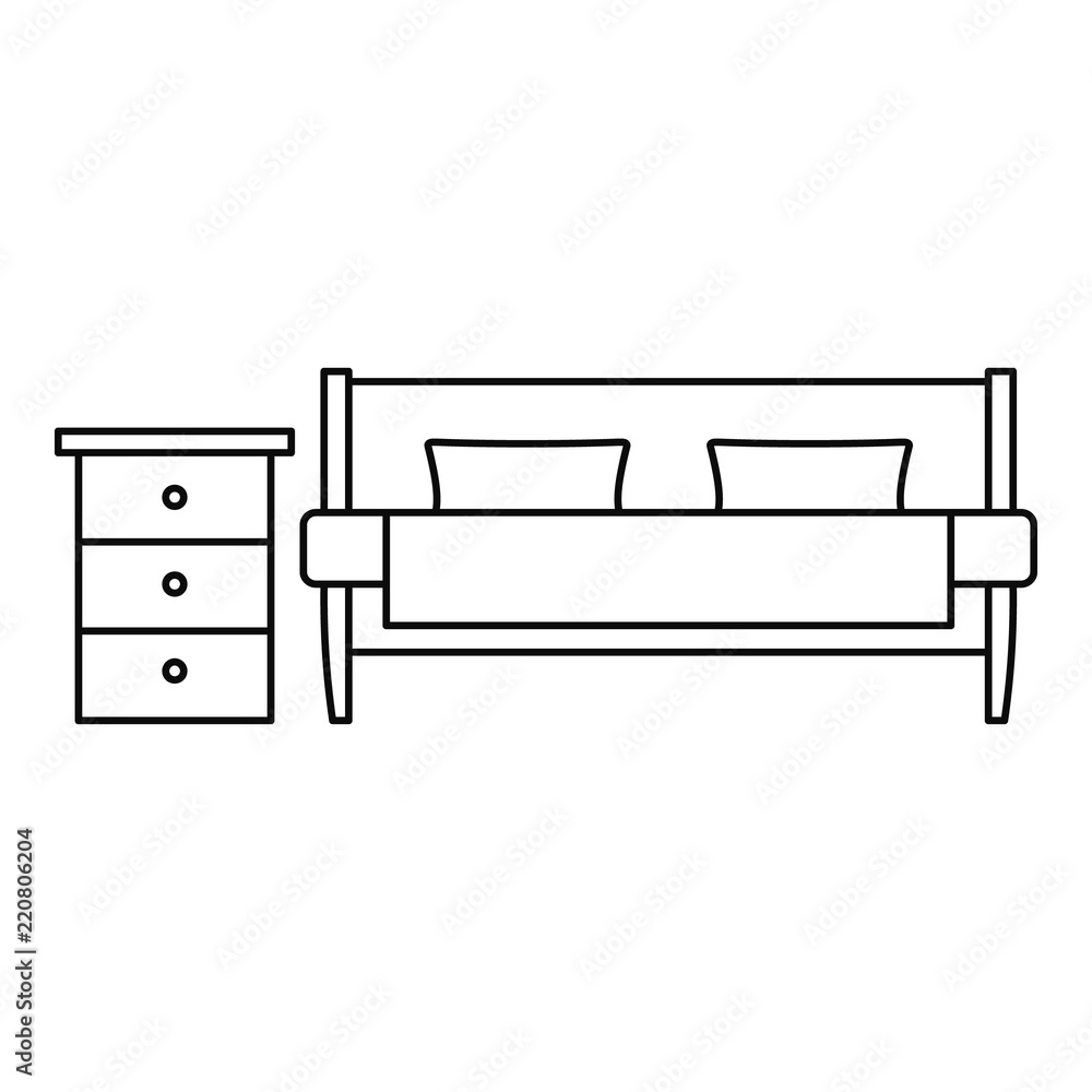 Poster modern sofa icon. outline illustration of modern sofa vector icon for web design isolated on white b