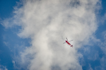Fototapeta na wymiar Rescue chopper at ' the Horn