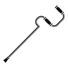 Metal walking stick icon. Simple illustration of metal walking stick vector icon for web design isolated on white background