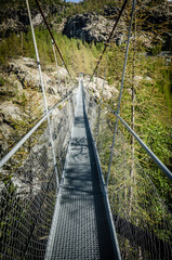 Fototapeta premium Metal haging bridge in Switserland, Zermatt