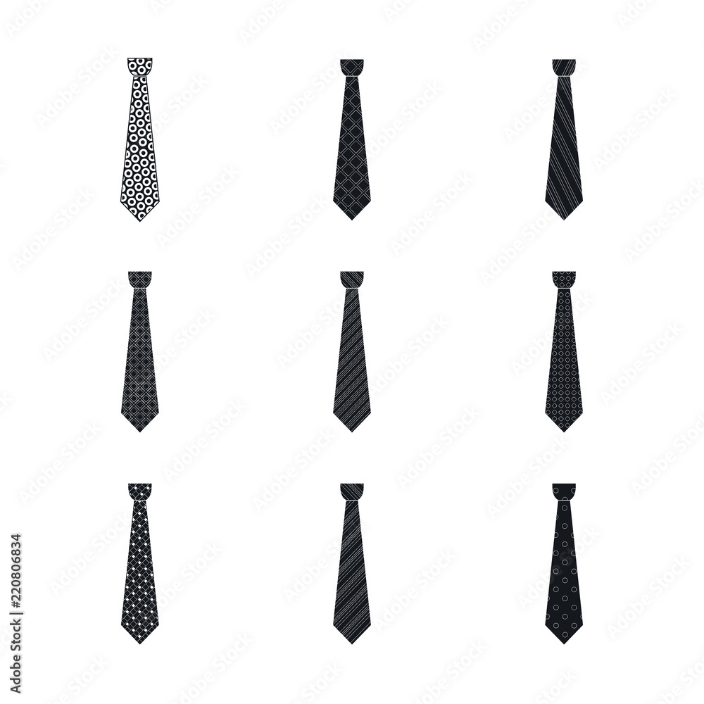 Poster elegant tie icon set. simple set of elegant tie vector icons for web design isolated on white backgr
