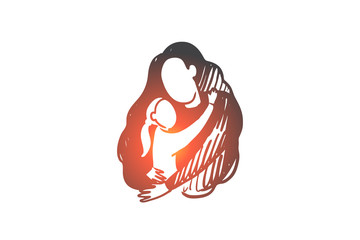 Mother's day, family time, adoption, family concept. Hand drawn isolated vector.