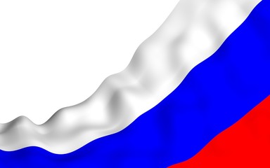 Fototapeta premium Waving flag of the Russian Federation. The National. State symbol of the Russia. 3D illustration