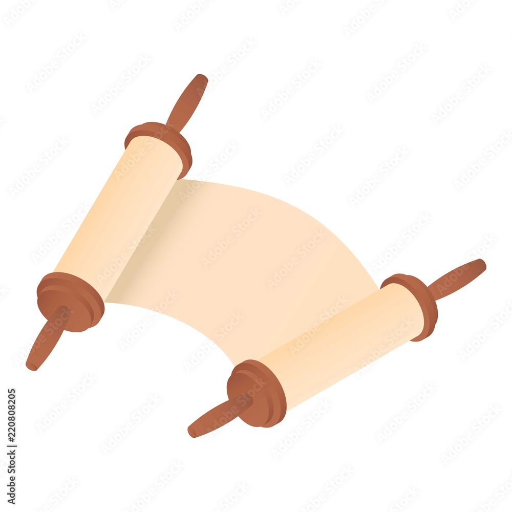 Poster open torah icon. isometric of open torah vector icon for web design isolated on white background