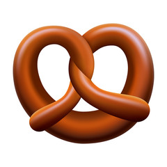 Pretzel mockup. Realistic illustration of pretzel vector mockup for web design isolated on white background