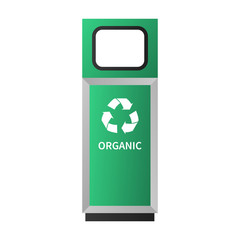 Organic green basket mockup. Realistic illustration of organic green basket vector mockup for web design isolated on white background