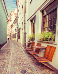 Medieval street in old European city
