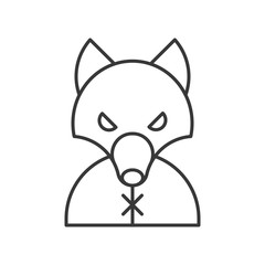 werewolf, Halloween related icon, outline design editable stroke