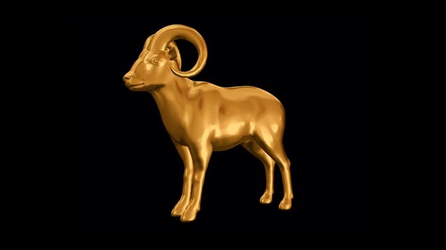 Gold argali statue