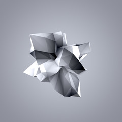 Abstract gray shape. 3d illustration, 3d rendering.