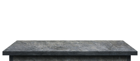 Empty concrete tabletop isolated on white background. Object with clipping path