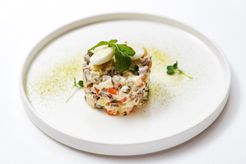 Russian salad with egg