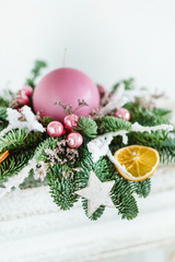 Christmas composition with candle