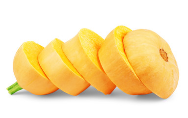 Butyl-shaped pumpkin cut into parts