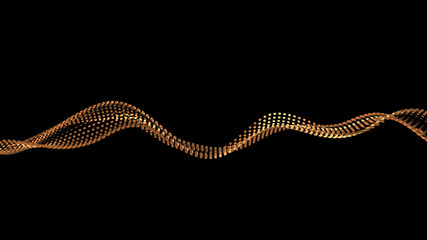 Beautiful black background with golden glitter. 3d illustration, 3d rendering.