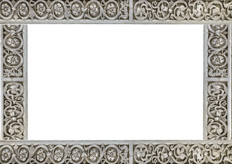 White Landscape Frame with Ornate Carved Style Borders