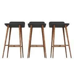 Bar stool furniture 3d render isolated on white. High chair. Bar interior design.