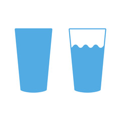 Vector illustration. Glass of water. Isolated icon.
