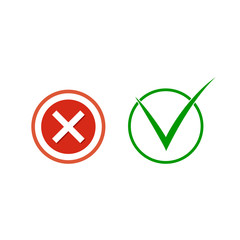 Vector illustration. Green check mark icon.
