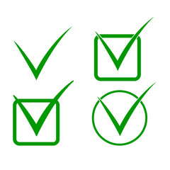 Vector illustration. Green check mark icon.