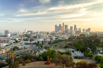 Naklejka na ściany i meble Los Angeles downtown skyline