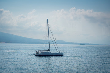 Obraz premium Sailboat in Naples Italy 