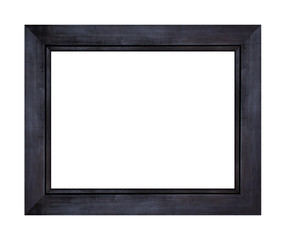 Black wood frame isolated on white background. Object with clipping path