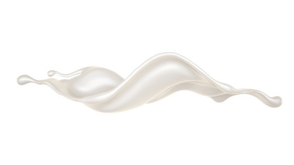 A beautiful, elegant splash of milk. 3d illustration, 3d rendering.