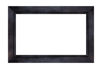 Black wood frame isolated on white background. Object with clipping path