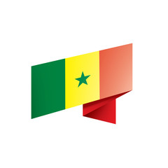Senegal flag, vector illustration on a white background