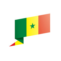 Senegal flag, vector illustration on a white background