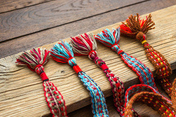 Multicolored braided belt, boho style, macrame