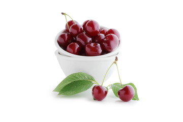 Ripe berries of sweet cherry in the spring