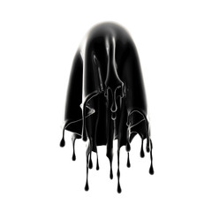 Splash of black liquid. 3d illustration, 3d rendering.