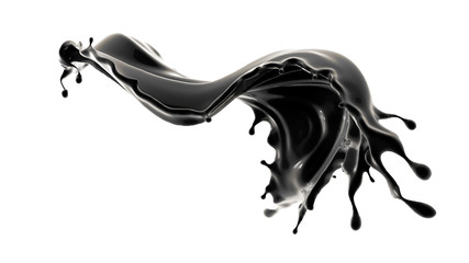 Splash of black liquid. 3d illustration, 3d rendering. - 220822248