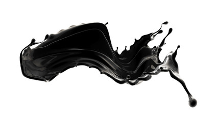 Splash of black liquid. 3d illustration, 3d rendering. - 220822251