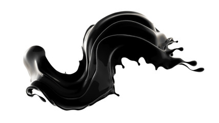 Splash of black liquid. 3d illustration, 3d rendering.