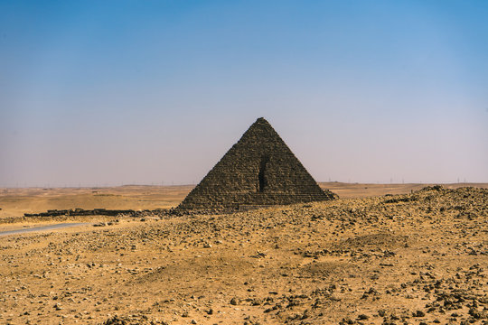 One of the pyramids on the giza plateau in Cairo, Egypt..
