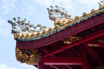Close-up of Decorative Roofline in Thailand