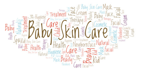 Obraz premium Baby Skin Care word cloud.