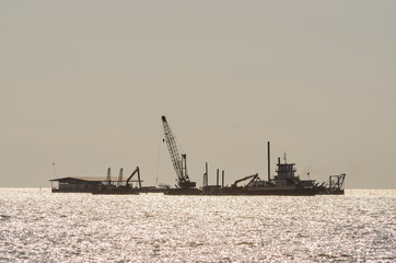 Construction in the sea.