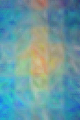 Fototapeta premium blue, red and vanilla bright Mosaic through glass bricks vertical background illustration.