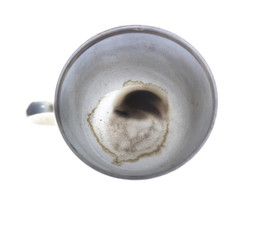 Empty coffee cup on white background