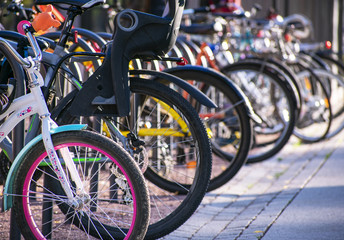 bicycles in the city park