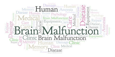 Obraz premium Brain Malfunction word cloud.