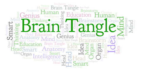 Brain Tangle word cloud.