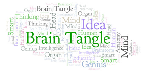 Obraz premium Brain Tangle word cloud.