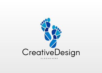 Foot logotype. Easy to edit change size, color, and text - 220825608