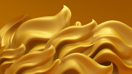 Fototapeta na wymiar Luxury background with gold drapery fabric. 3d illustration, 3d rendering.